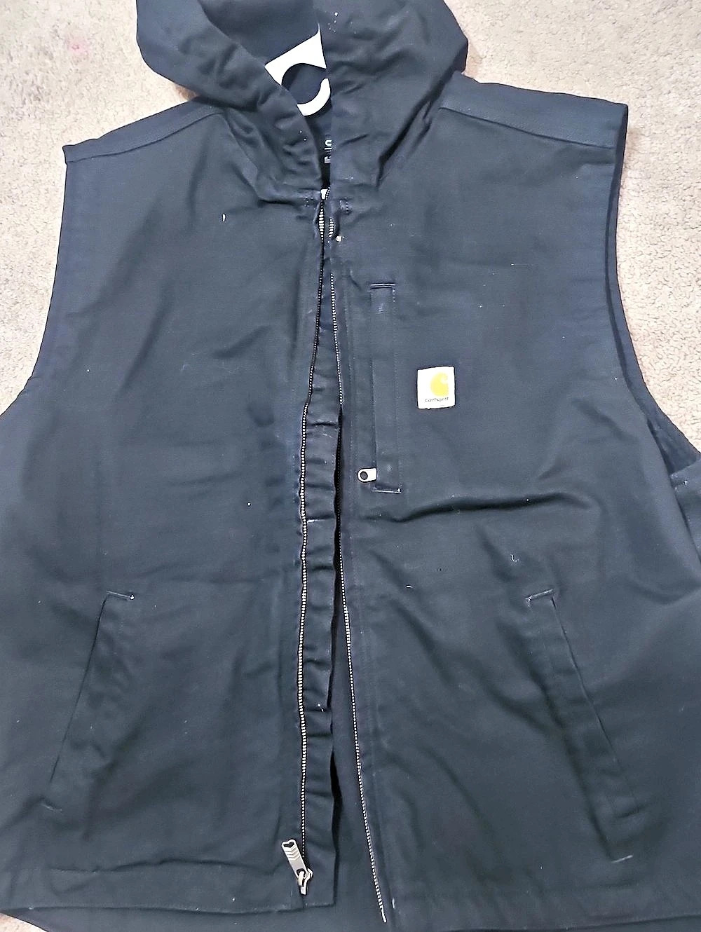 Carhartt Duck Active Jac Black Hooded Vest 2XL